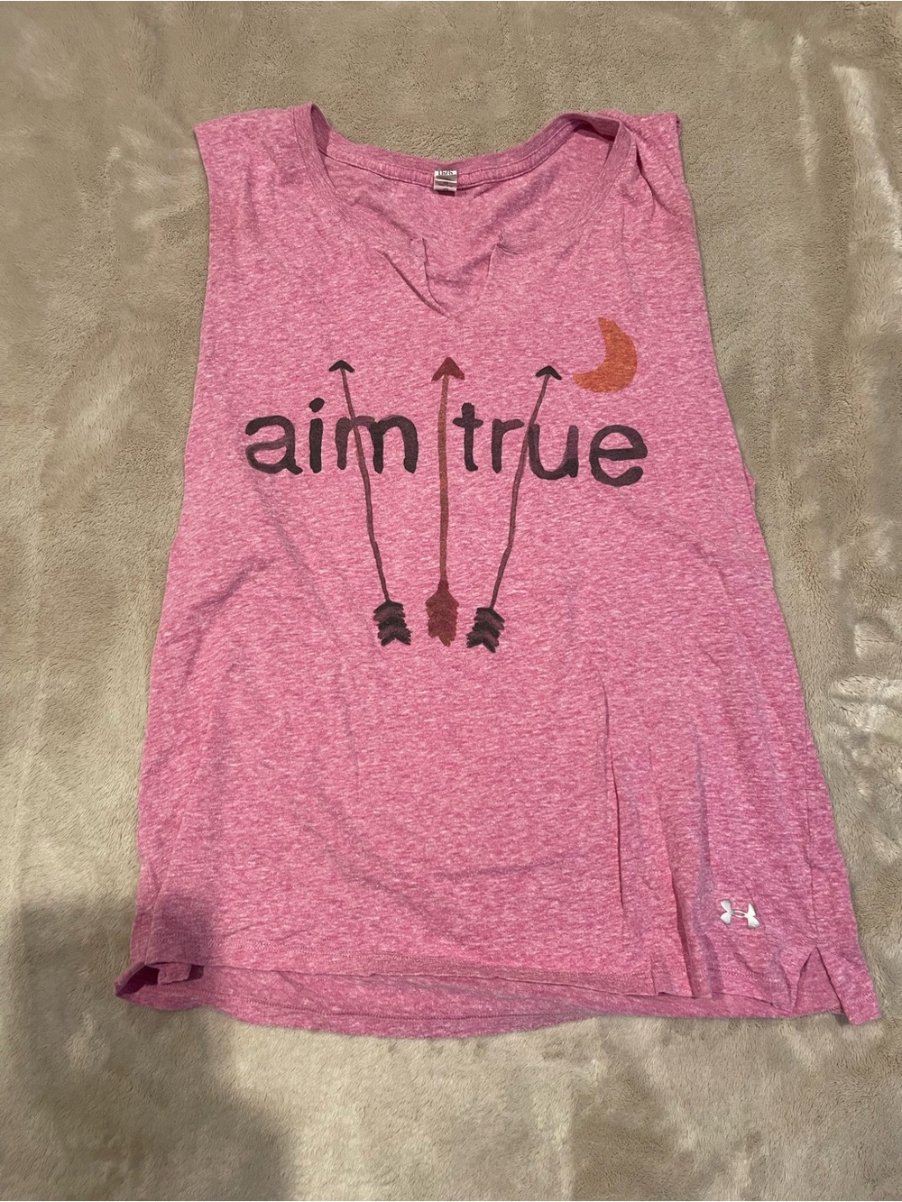Under Armour Pink Heather 'Aim True' Muscle Tee